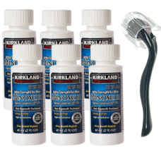 Minoxidil Kirkland 5%, 6 Luni Aplicare ,Dermaroller Cu Capac Protector,Tratament Pentru Barba / Scalp